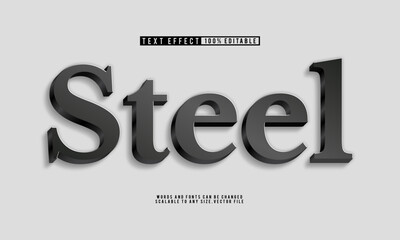 Editable steel sign text effect with a clean, minimalist industrial style design.