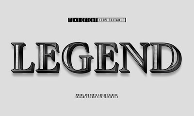 Editable legend black text effect with sleek, minimalist and modern style.