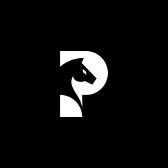 letter P horse logo