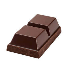 Two blocks of dark chocolate isolated