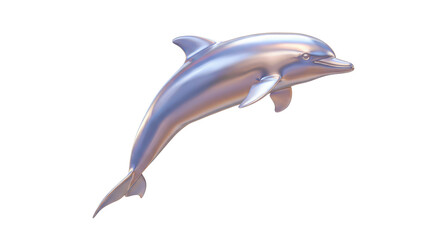 Isolated Graceful Silver Dolphin Leaping Symbolizing Marine Life and Oceanic Beauty