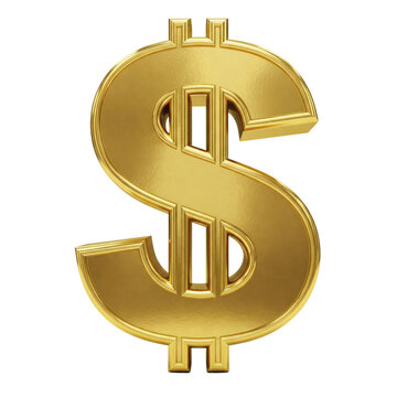 Shiny gold dollar sign symbol