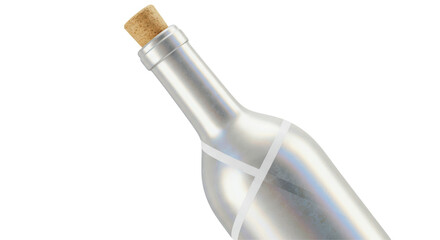 Isolated Old Glass Bottle Enclosing Secret Message Ideal for Mysterious Discovery and Storytelling