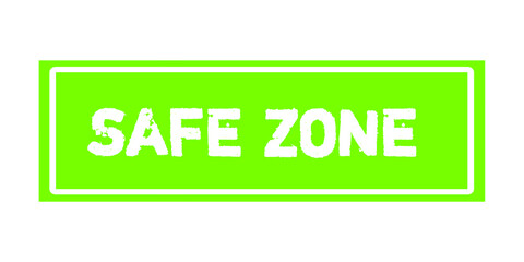 Safe Zone Green Stamp Icon – Secure Area Label for Emergency, Safety, or Protected Locations