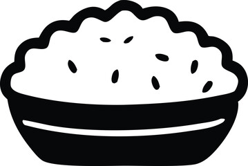 vector illustration of a black and white bowl