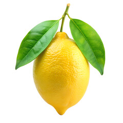 Fresh Lemon PNG – High-Resolution Whole and Sliced Lemon with Leaf on Transparent Background


