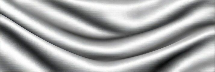 Fototapeta premium Silver Drape Shadowed Light AI Art - Elegant silver fabric, flowing gracefully, symbolizing luxury, sophistication, smoothness, and ethereal beauty. A shadowed light adds depth