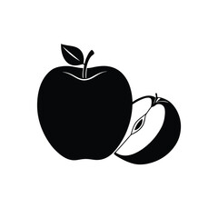 Apple with one whole and one half slice