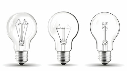 Three clear glass light bulbs with metal bases