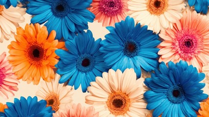 Vibrant arrangement of colorful gerbera daisies on a soft background, perfect for floral designs