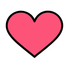 Vibrant Pink Heart Shape Symbolizing Love and Affection in a Playful Design