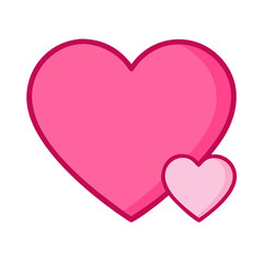 Vibrant Pink Heart Shape Symbolizing Love and Affection in a Playful Design