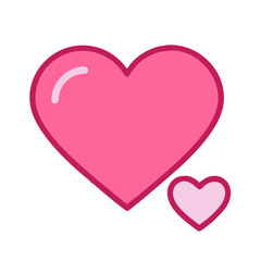 Vibrant Pink Heart Shape Symbolizing Love and Affection in a Playful Design
