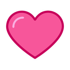 Vibrant Pink Heart Shape Symbolizing Love and Affection in a Playful Design
