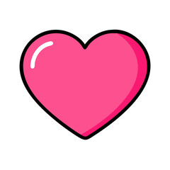 Vibrant Pink Heart Shape Symbolizing Love and Affection in a Playful Design