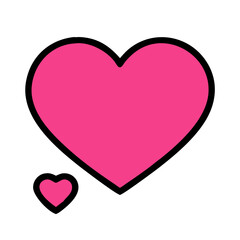 Vibrant Pink Heart Shape Symbolizing Love and Affection in a Playful Design