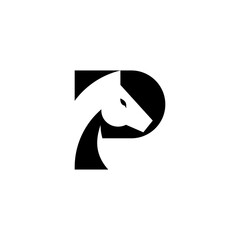 letter P horse logo