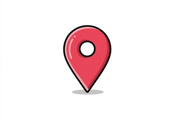 Fototapeta premium Watercolor 3D GPS Location Pin Icon Cartoon - Colorful cartoony GPS pin, symbolizing location, navigation, travel, direction, and journey. Simple and cute design