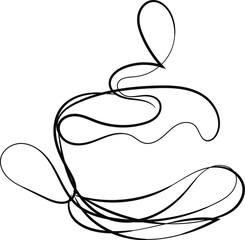 Simple Line Art Drawing of a Coffee Cup or Mug for Design Projects