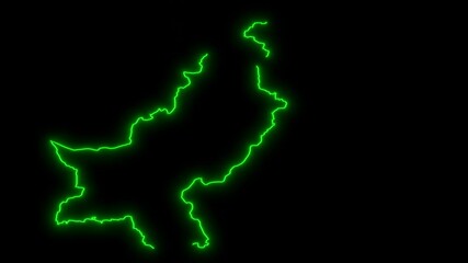 Abstract animation of Pakistan outline map 