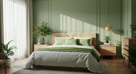 Fototapeta premium Modern bedroom interior design