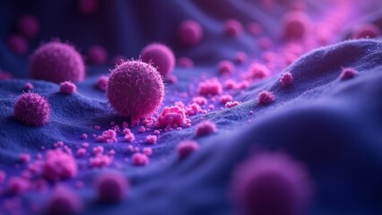 Obraz premium Microscopic image of pink cells