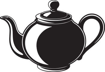 Teapot Silhouette Black Vector Art Illustration EPS Format