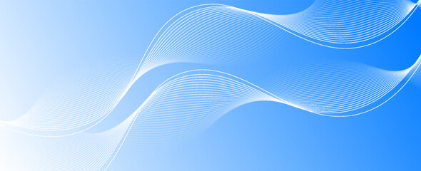 Abstract blue background with flowing lines for futuristic concept. Dynamic waves. vector