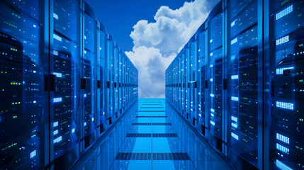 Seamless Data Migration to the Cloud, seamless data migration to the cloud with an image showing data being transferred from on-premises servers to cloud storage