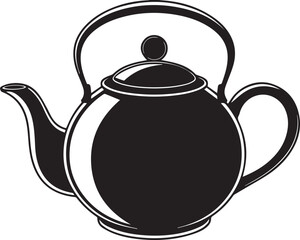 Teapot Silhouette Black Vector Art Illustration EPS Format