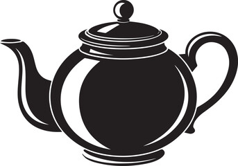 Teapot Silhouette Black Vector Art Illustration EPS Format