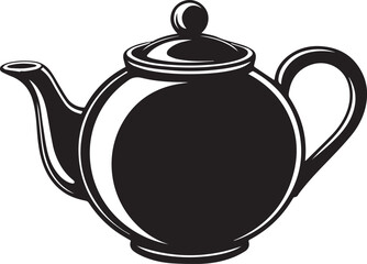 Teapot Silhouette Black Vector Art Illustration EPS Format
