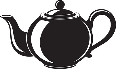 Teapot Silhouette Black Vector Art Illustration EPS Format
