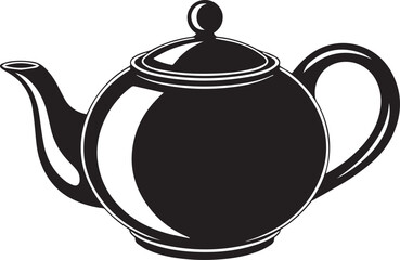Teapot Silhouette Black Vector Art Illustration EPS Format