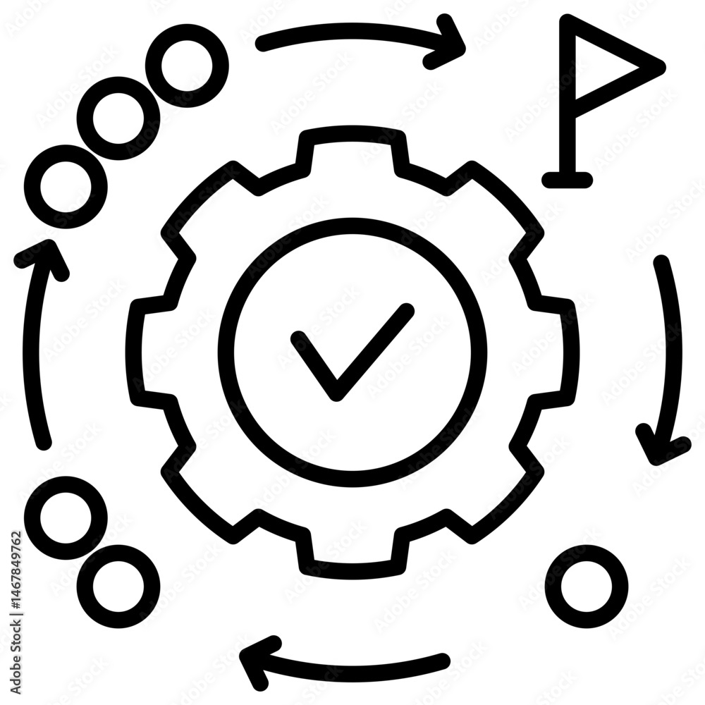 Poster phases line icon