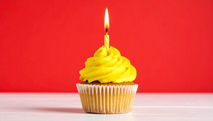 birthday cupcake with candle