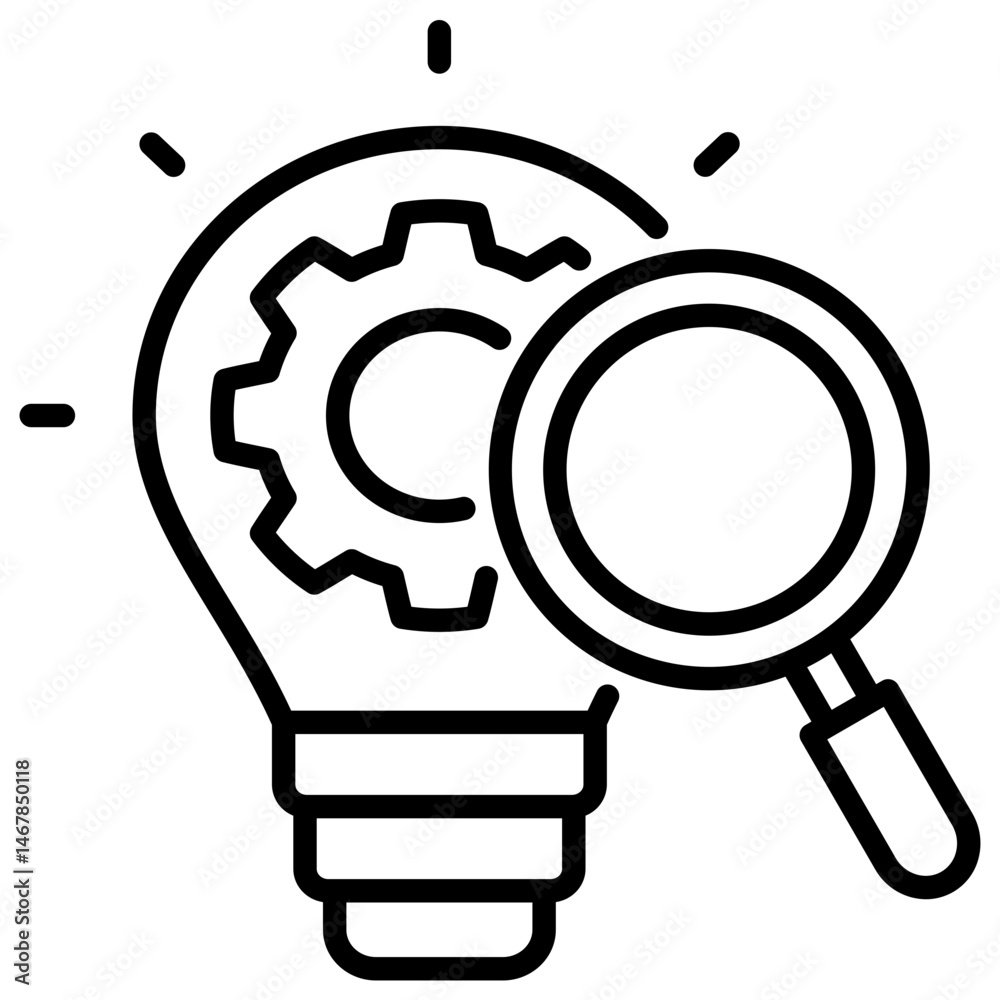 Poster research and development line icon