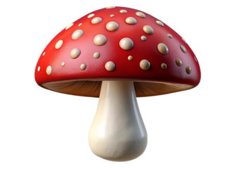 Red Fly Agaric Mushroom in the Forest Illustration