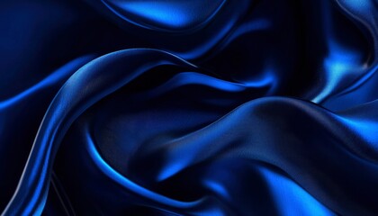 Obraz premium Deep blue silk fabric folds