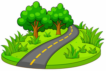 landscape with trees and mountains