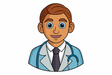 cartoon doctor with a stethoscope