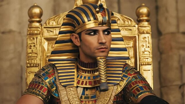 4k video of a pharaoh is upset and angry.