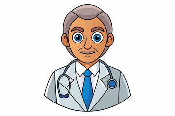 cartoon doctor with a stethoscope