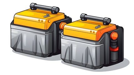 Professional Car Battery Cartoon Vector Illustration on White Background
