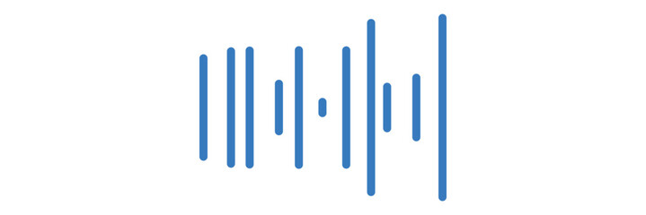 Set of radio Wave icon. Monochrome simple sound wave on transparent background. Vector sound wave icon. Music player sound bar. Record interface. Equalizer icon with sound wave line
