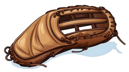 Professional Creative Baseball Glove Cartoon Vector Illustration for Sports Enthusiasts