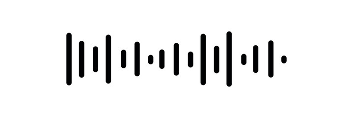Set of radio Wave icon. Monochrome simple sound wave on transparent background. Vector sound wave icon. Music player sound bar. Record interface. Equalizer icon with sound wave line. used for mobile