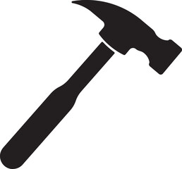 Line Style Construction Hammer Icon for Building and Metalwork Projects