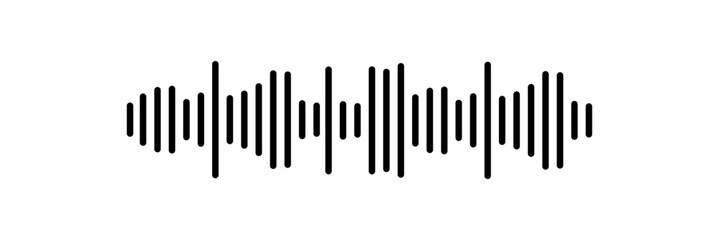 Set of radio Wave icon. Monochrome simple sound wave on transparent background. Vector sound wave icon. Music player sound bar. Record interface. Equalizer icon with sound wave line. used for mobile