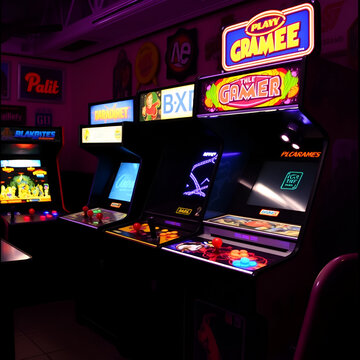 vintage 80s and 90s arcade games, nostalgic gamer memories